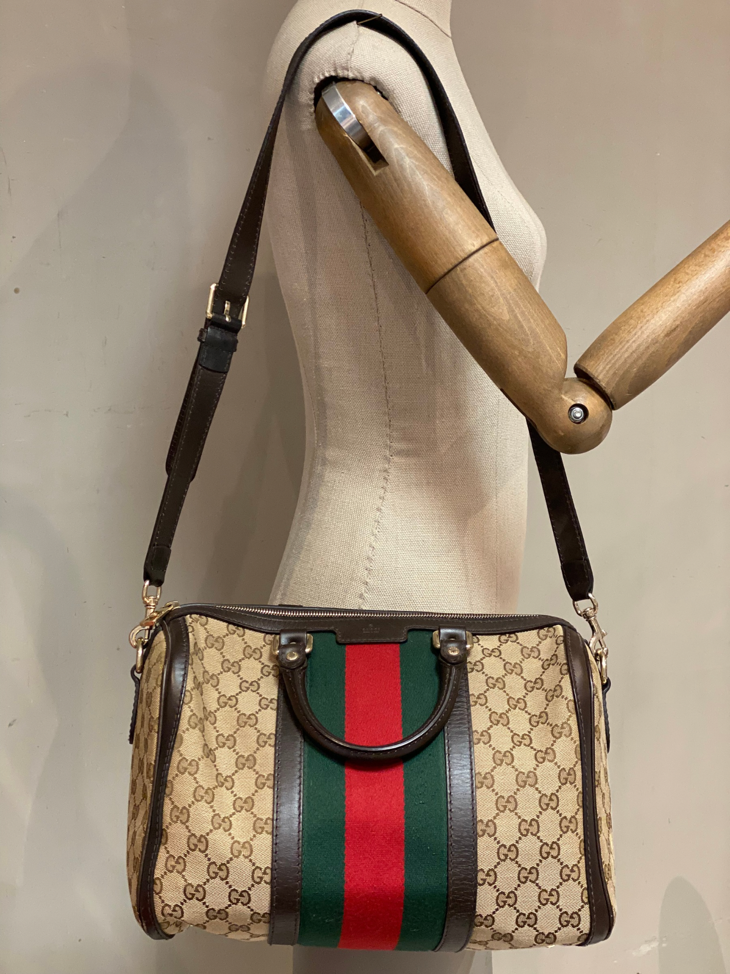Bolso de Mano Gucci Vintage Boston Ophidia Line