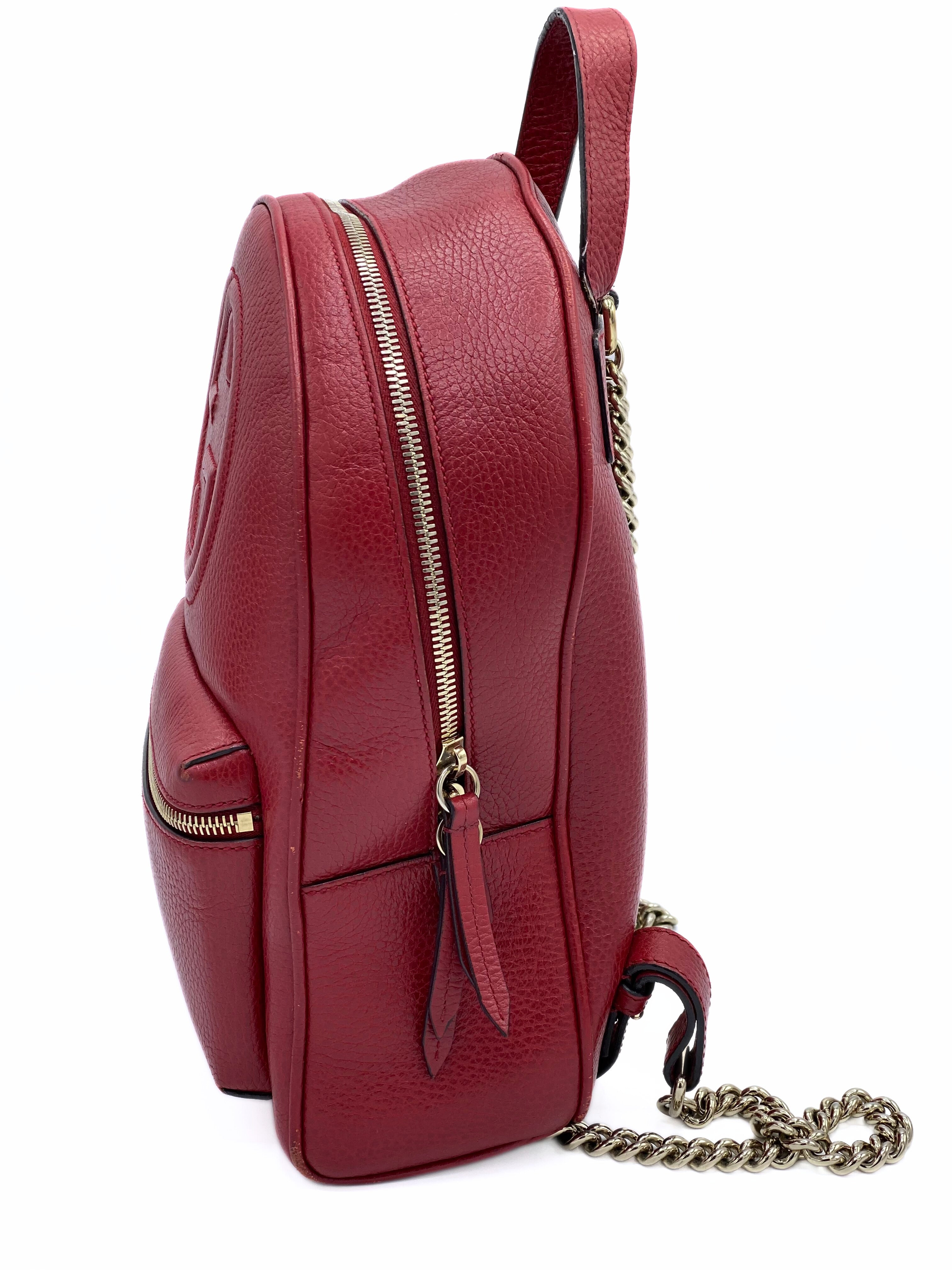 Mochila Gucci Soho Chain Backpack Red