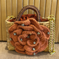 Mini Bolso Cristina Sabatini Crochet Flower Trunk Brown