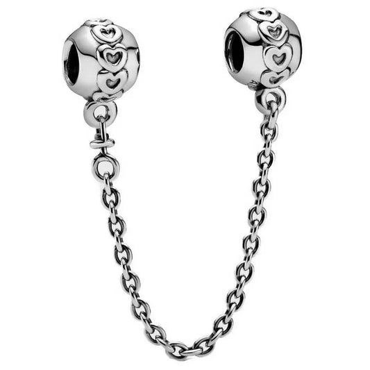 Charm Pandora Safety Pin Hearts