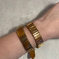 ⁠Pulsera Michael Kors de Cuero Dorada Doble