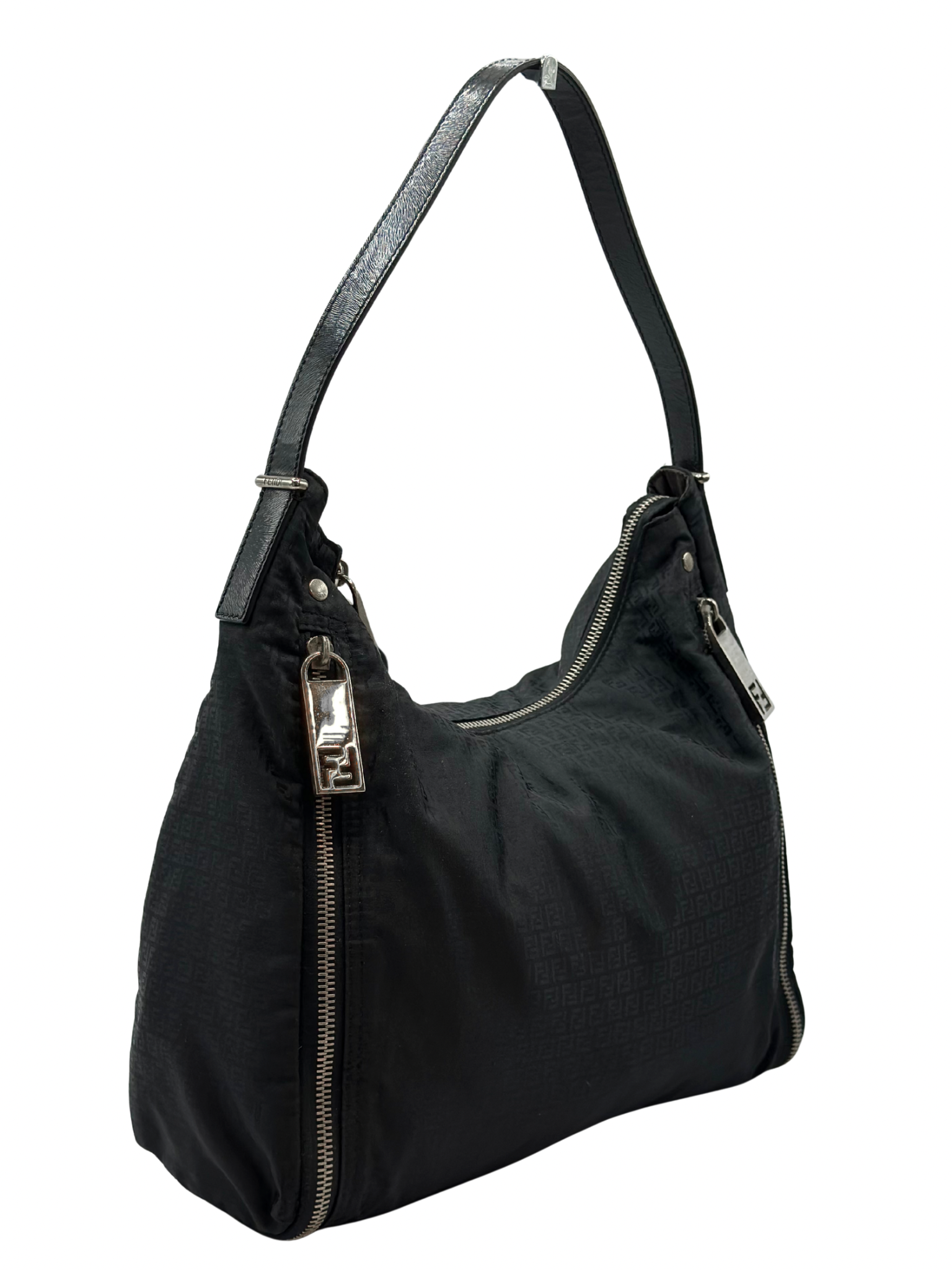 Cartera Negra Fendi Zucca Vintage