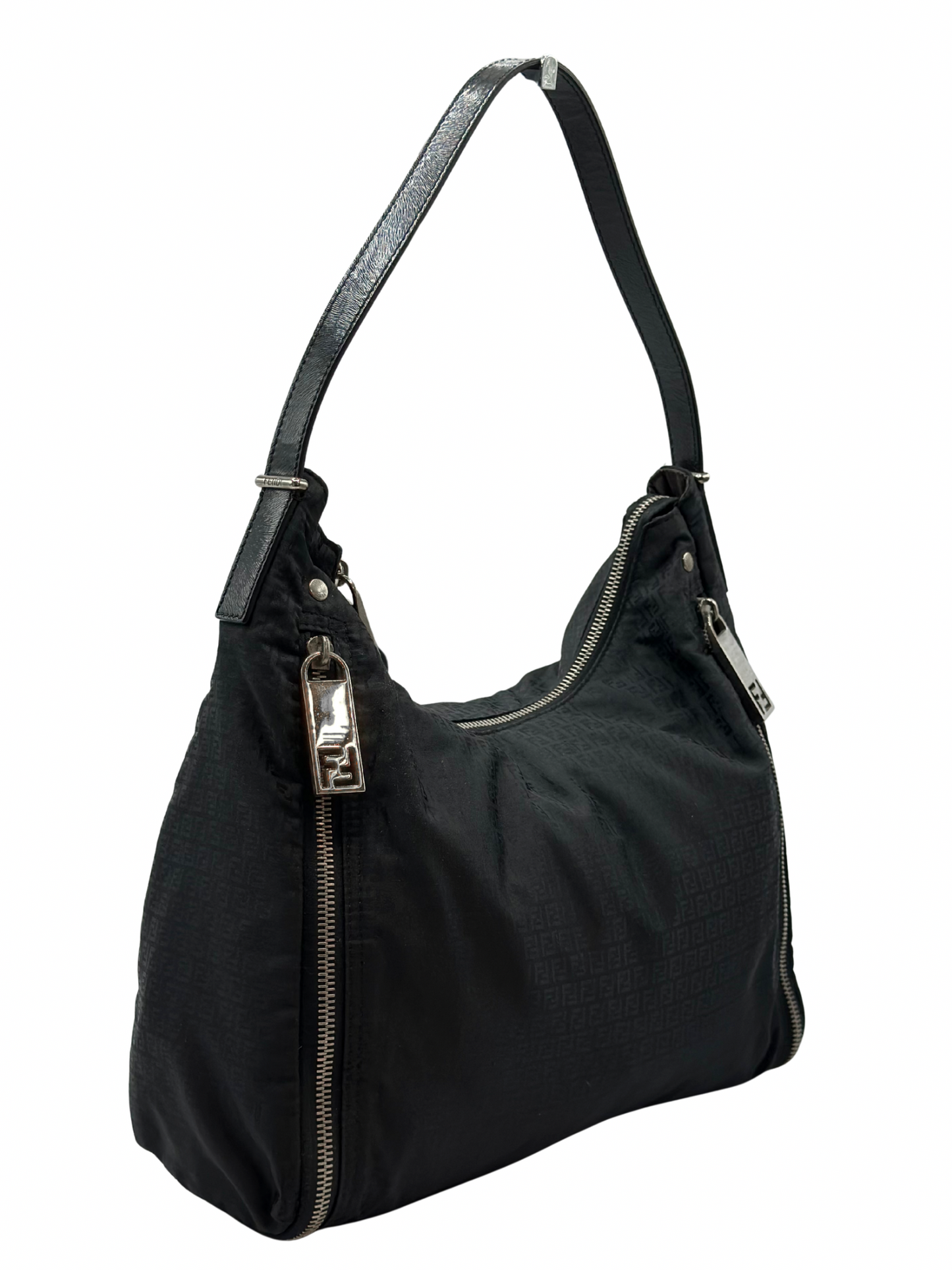 Cartera Negra Fendi Zucca Vintage