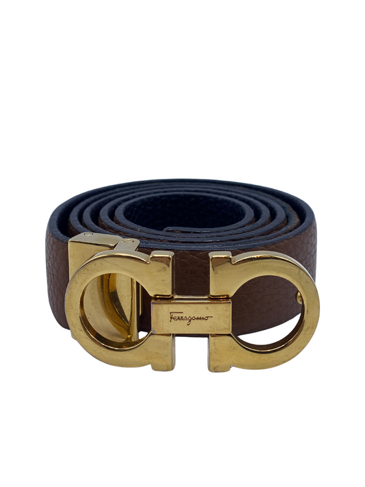 Cinto Salvatore Ferragamo Gancini Reversible