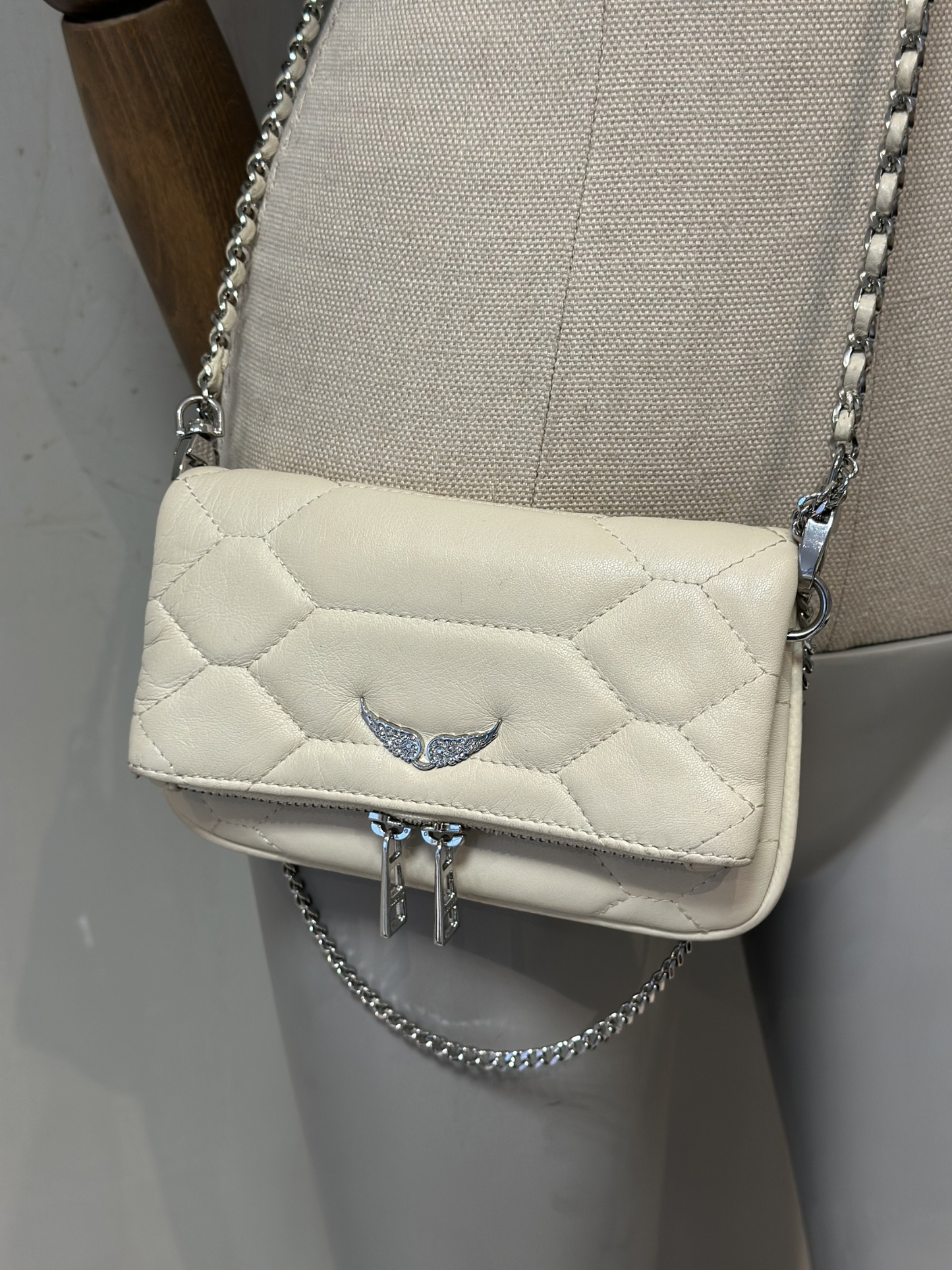 Bandolera Blanca Zadig & Voltaire Rock Nano