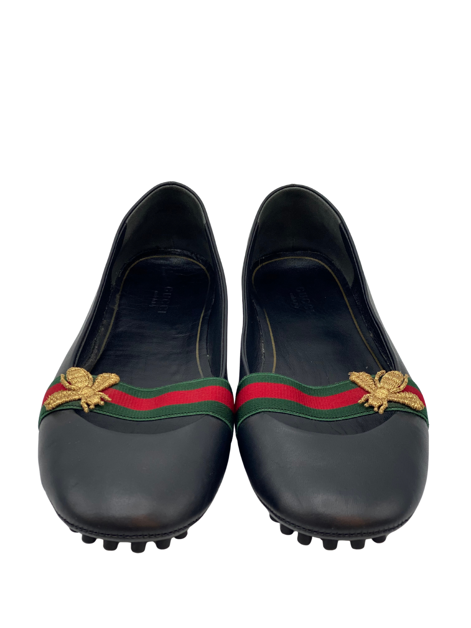 Chatitas Gucci Calfskin Bayadere Bee (Talle 38)