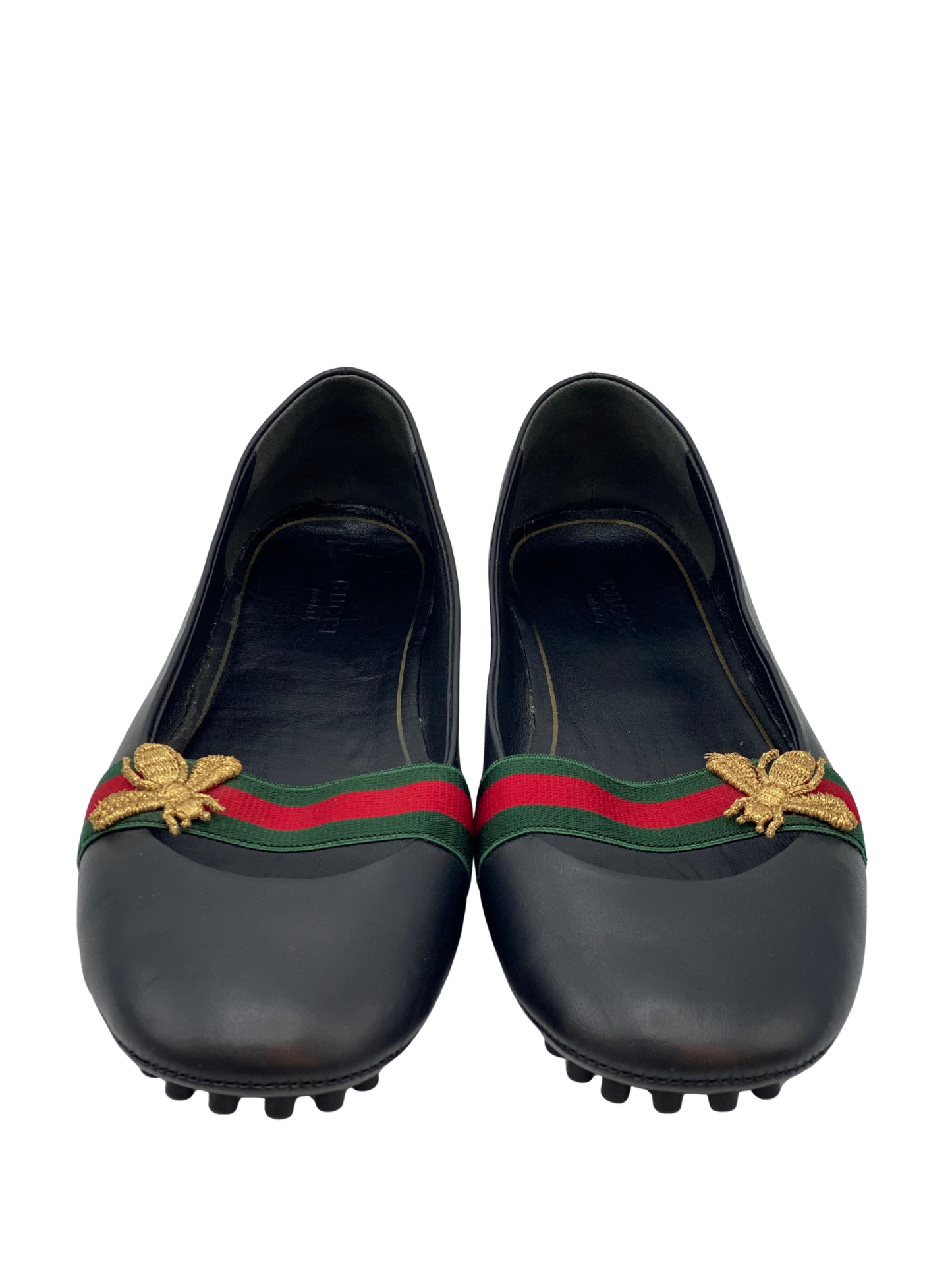 Chatitas Gucci Calfskin Bayadere Bee (Talle 38)