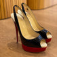 Sandalia Christian Louboutin Lady Peep Tricolor (37.5)