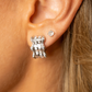 Aros Baguette Clip Oro Blanco 18k
