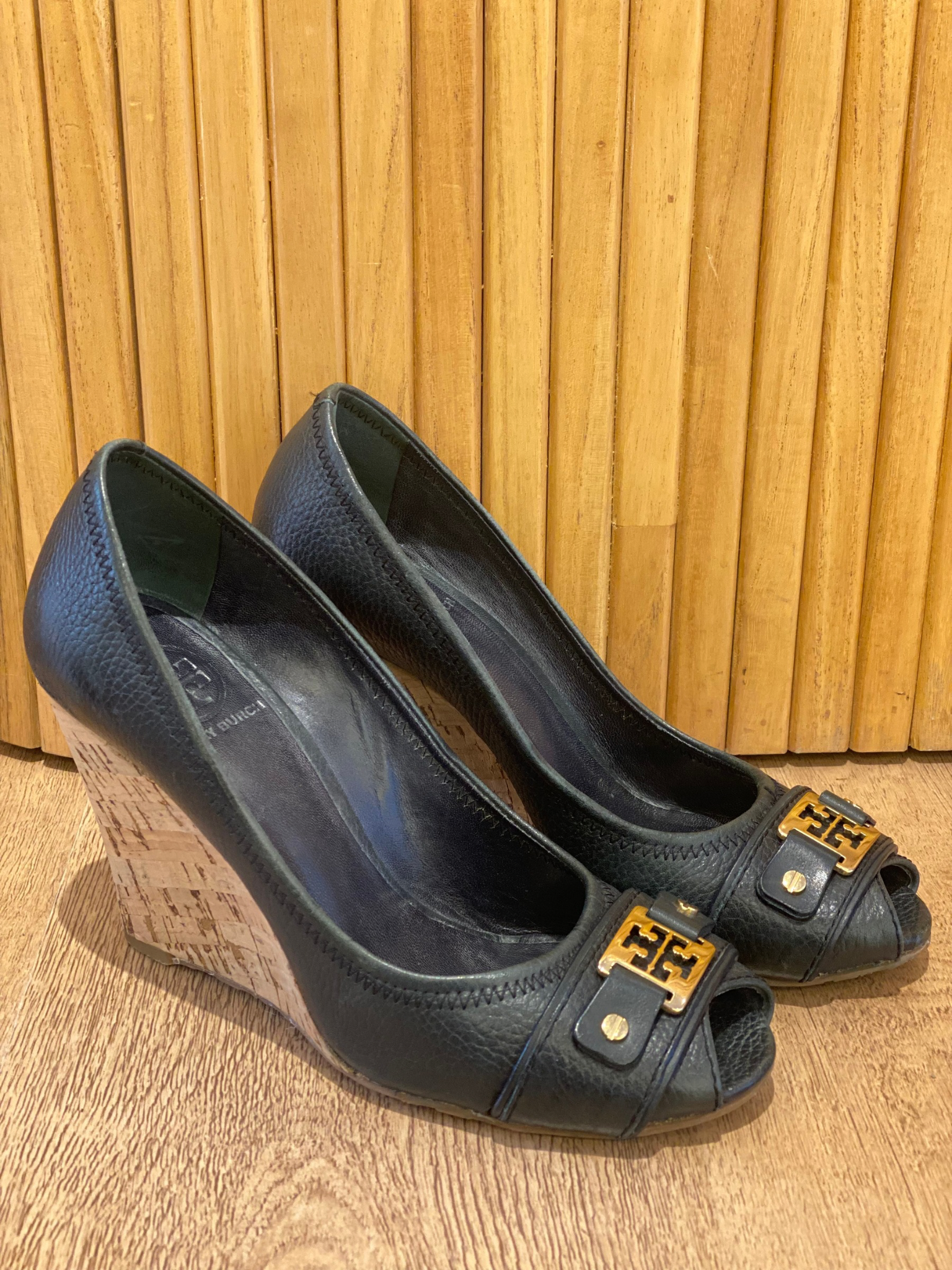 Pumps Peep-Toe Tory Burch Negros (38)