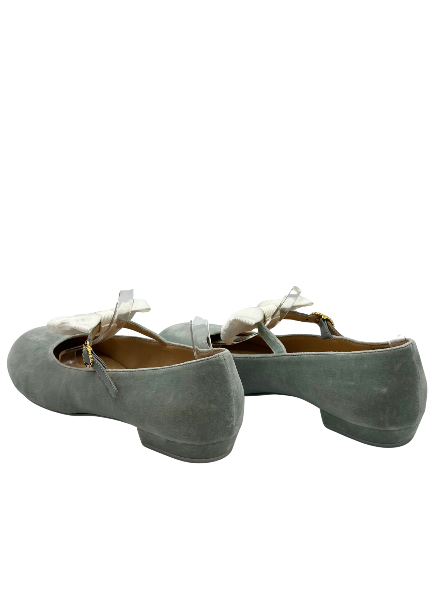 Chatitas Chanel Mary Jane Velvet Ballet Flats (40)