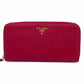 Billetera Prada Red Zip Around