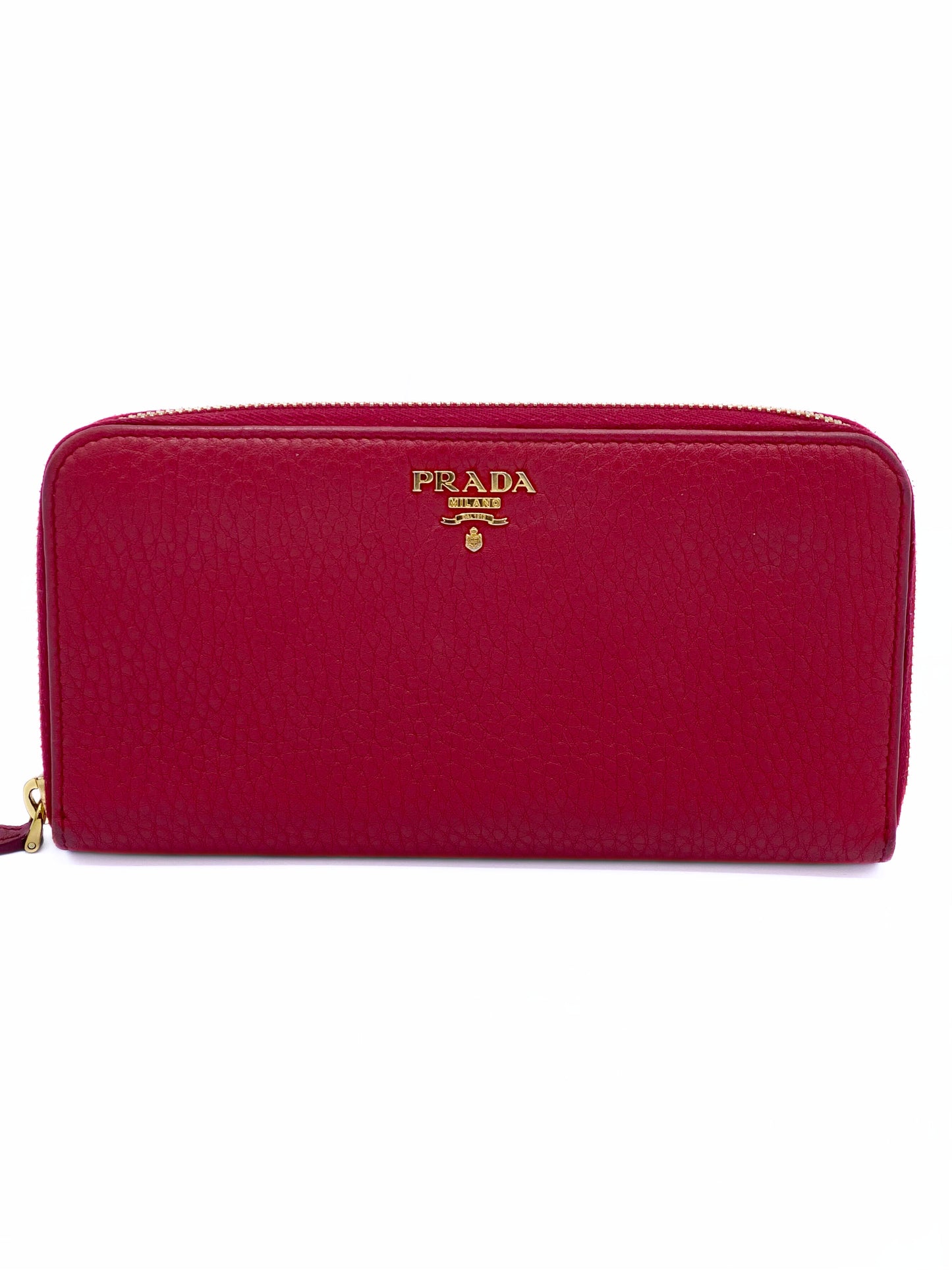 Billetera Prada Red Zip Around