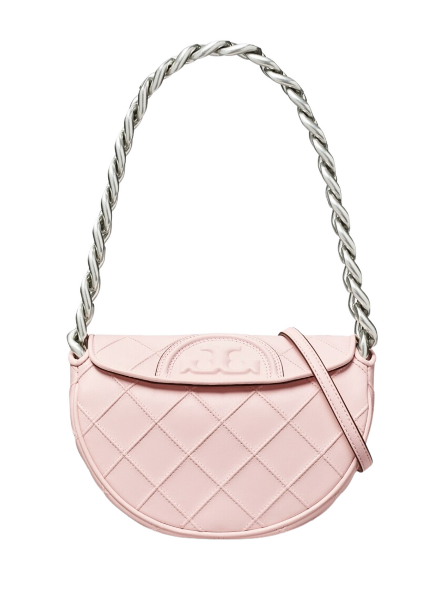 Bandolera Rosa Tory Burch Mini Fleming Soft Crescent