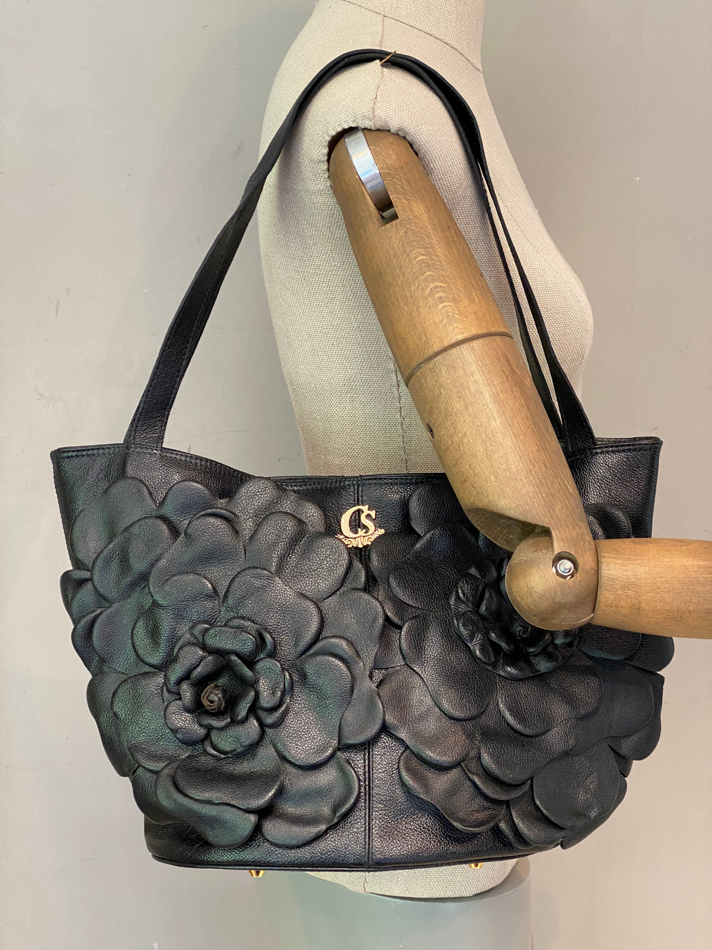 Cartera de Cuero Negra Carmen Steffens