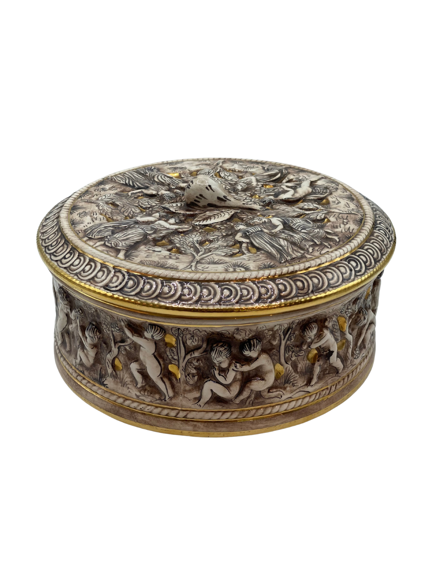 Cuenco de Porcelana Caramelero Capodimonte 26 cm.