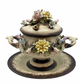Jarrón Flores con plato Capodimonte 27 cm