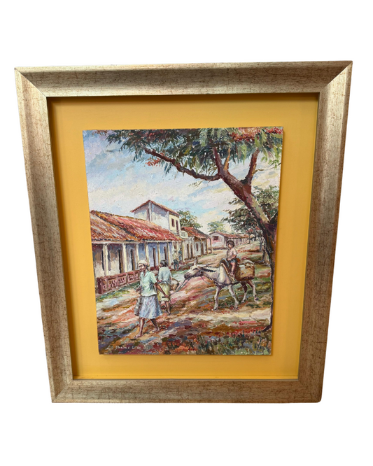 Cuadro "Mercado" de Dhlema Lopez 48 x 38 cm.