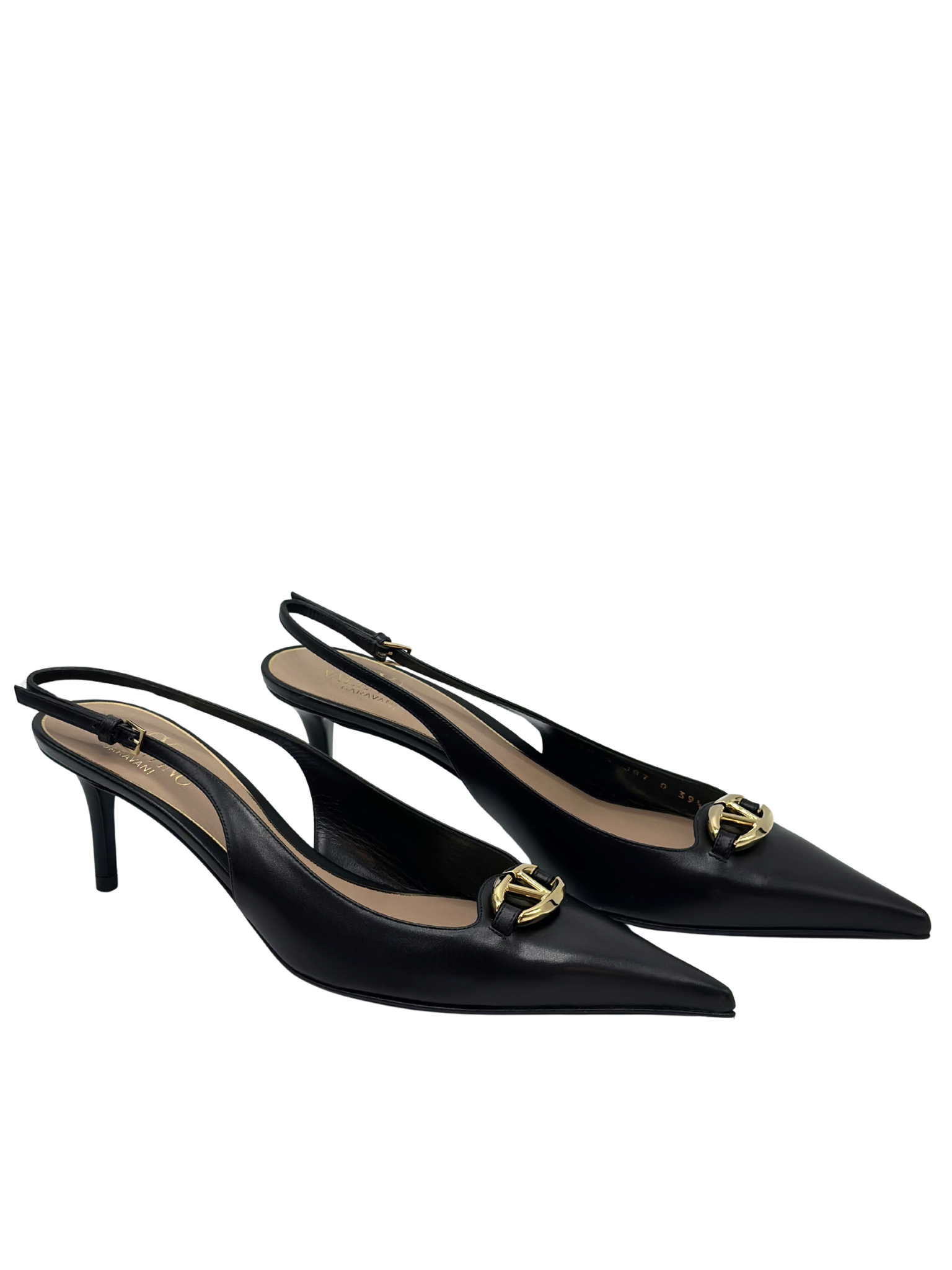 Sandalias Negras Valentino V Logo The Bold Edition (39.5)