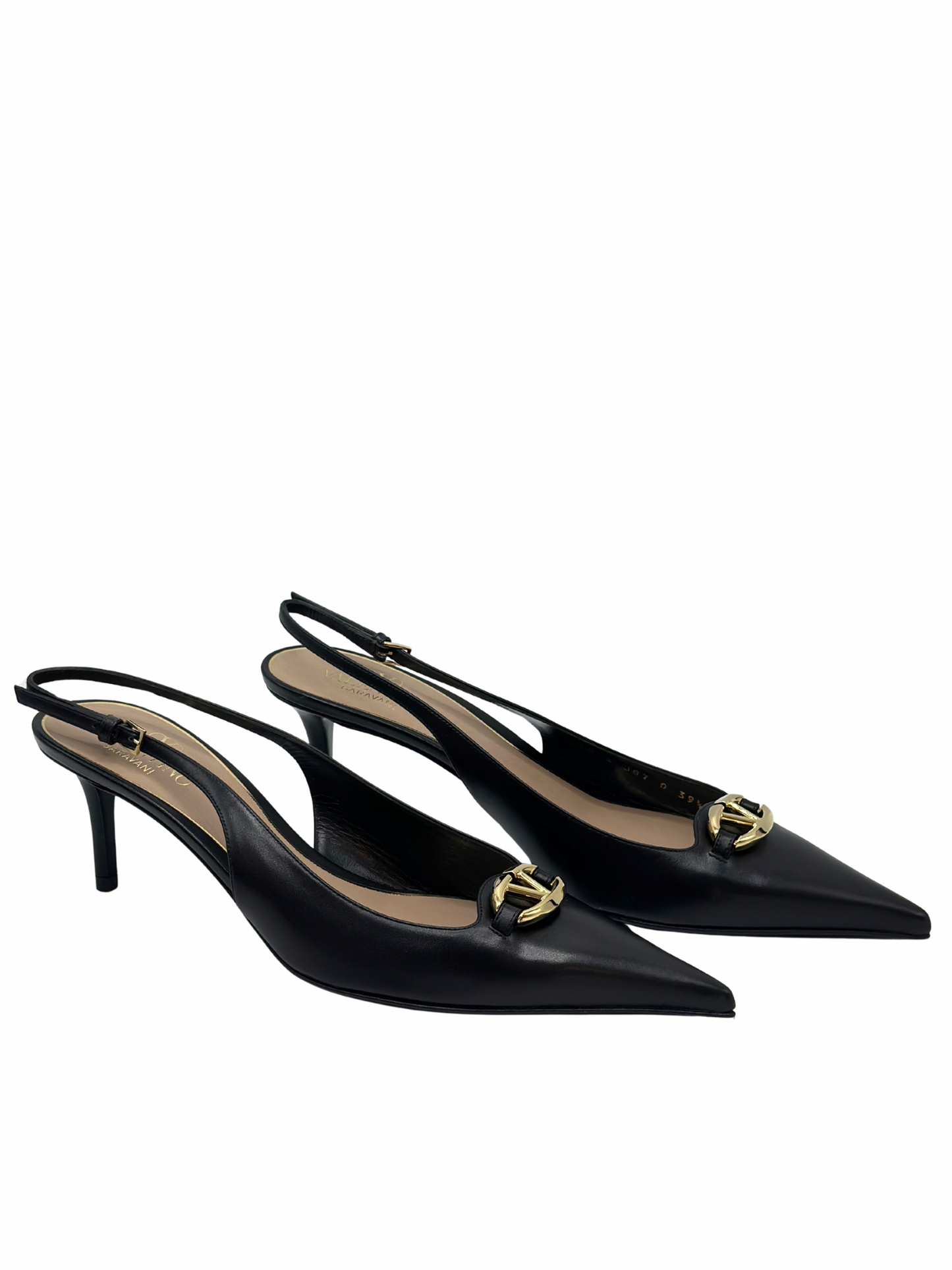 Sandalias Negras Valentino V Logo The Bold Edition (39.5)