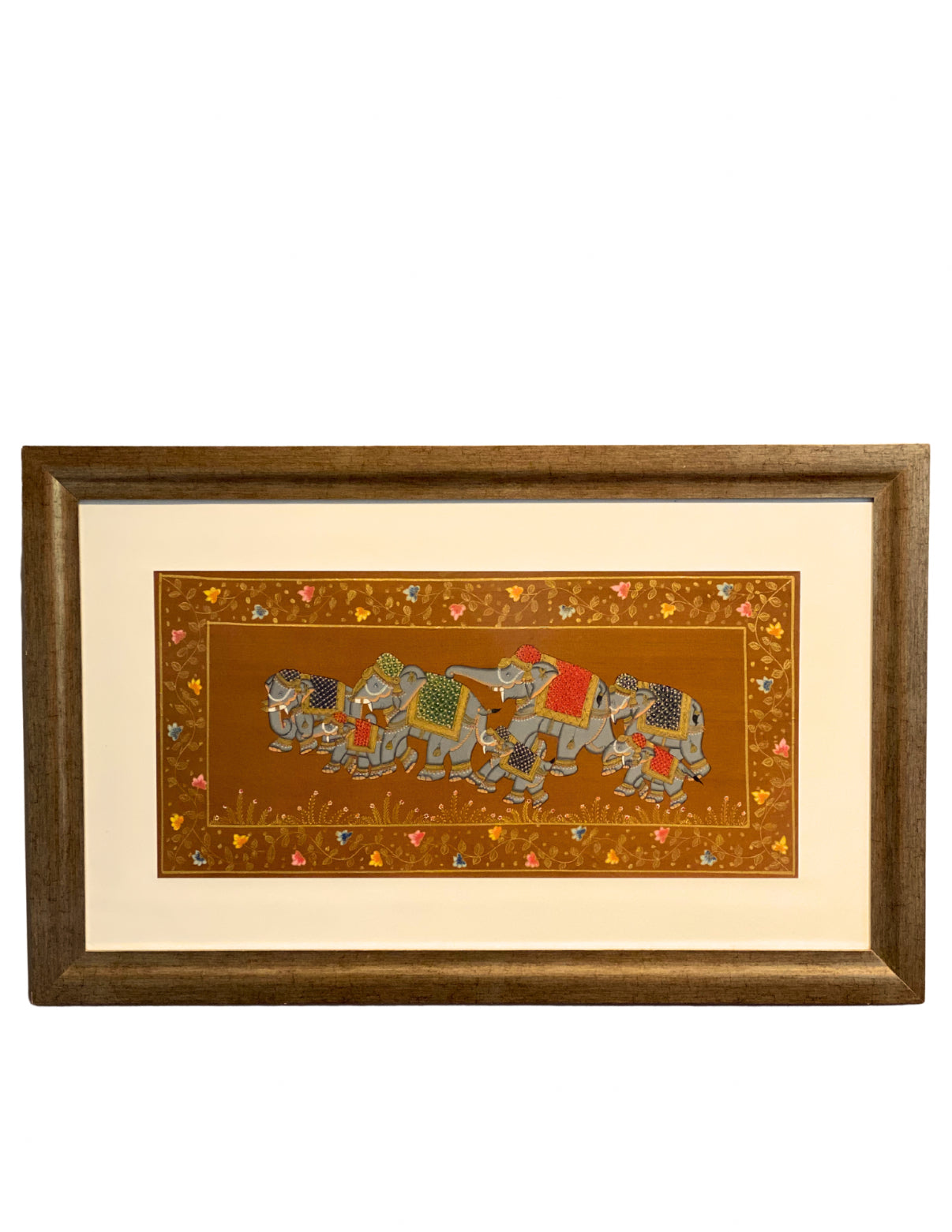 Cuadro Lámina de Caravana de Elefantes 118 x 74 cm.