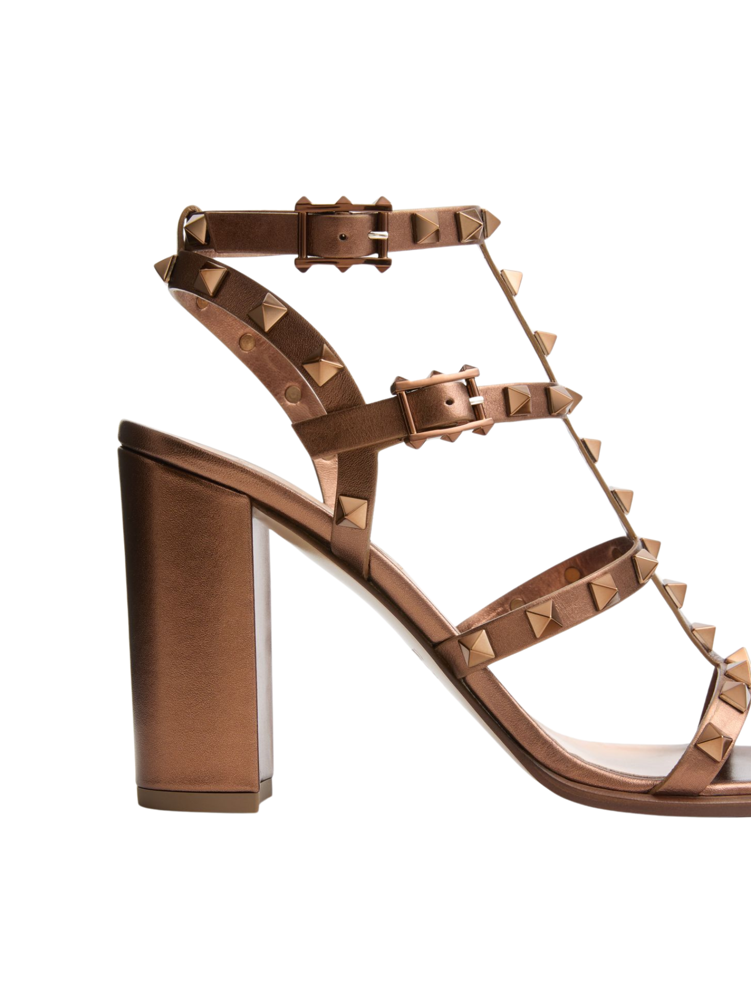 Sandalias Bronce Valentino Garavani Rockstud (37.5)
