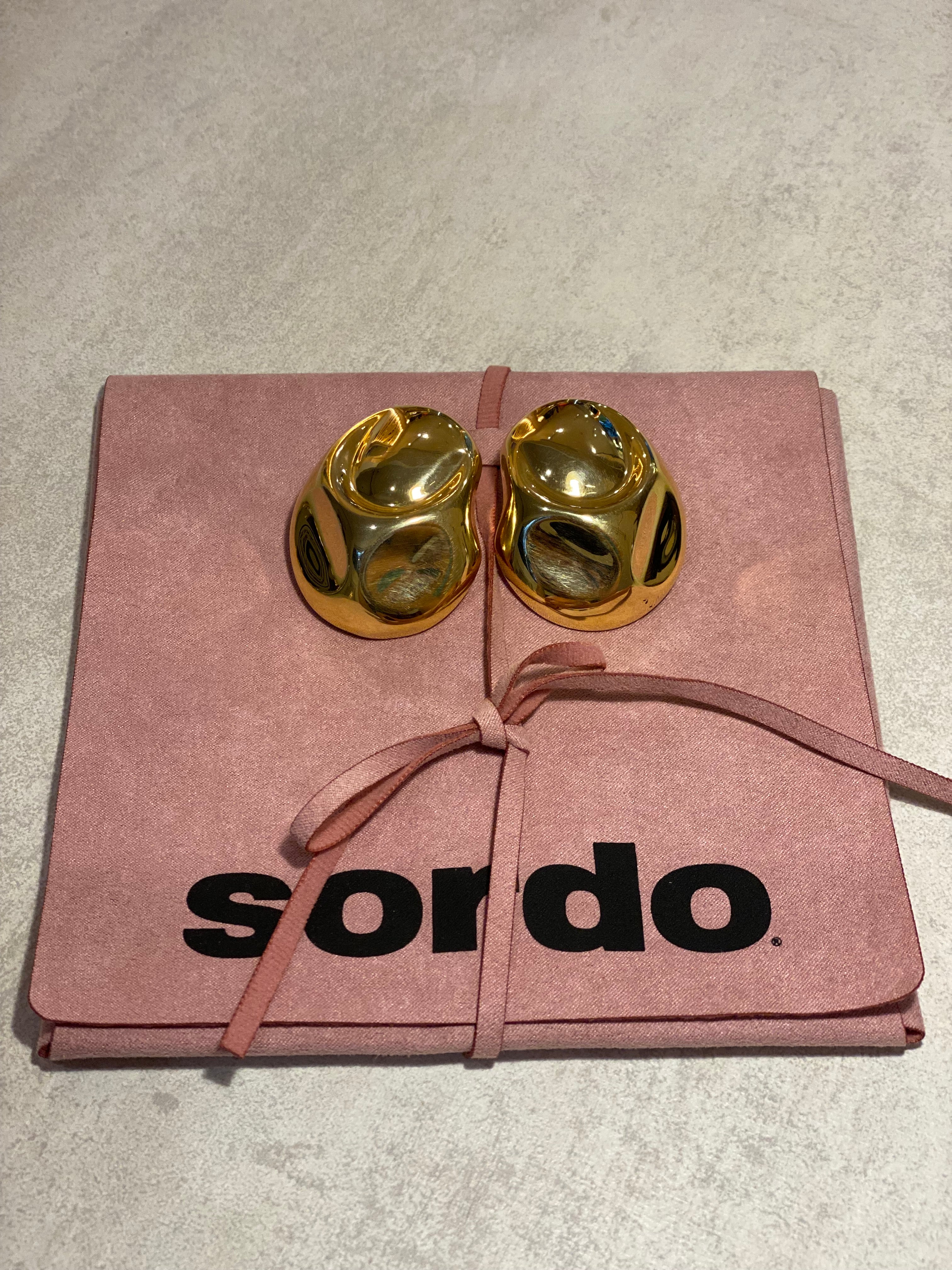 Aros Sordo Cubagua Bañado en Oro 24KT