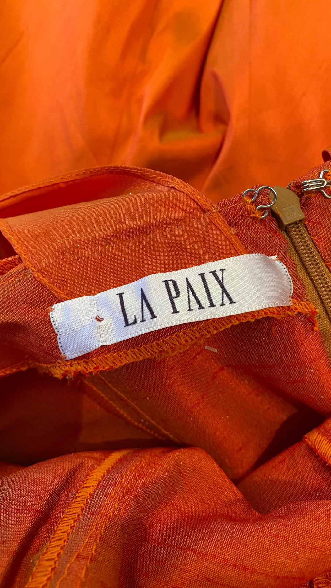 Vestido Largo Naranja La Paix (Talle P)