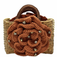 Mini Bolso Cristina Sabatini Crochet Flower Trunk Brown