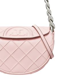 Bandolera Rosa Tory Burch Mini Fleming Soft Crescent