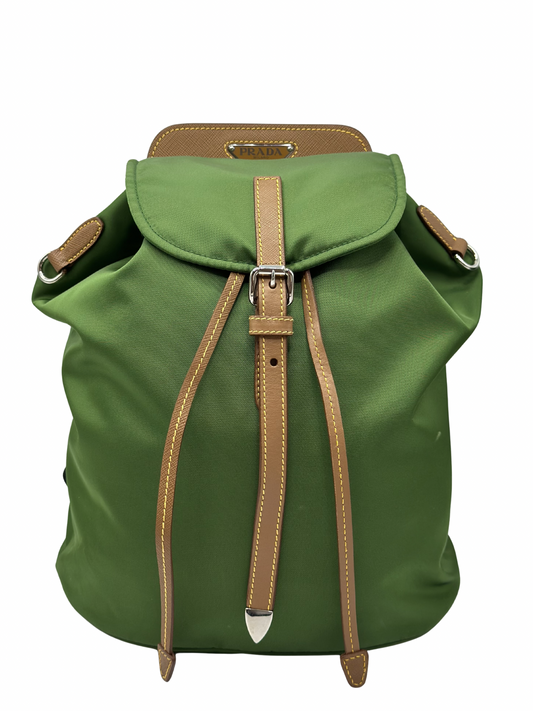 Mochila de Nylon Verde Prada