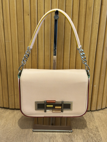 Bolso de Cuero Rosado Fendi 3Baguette