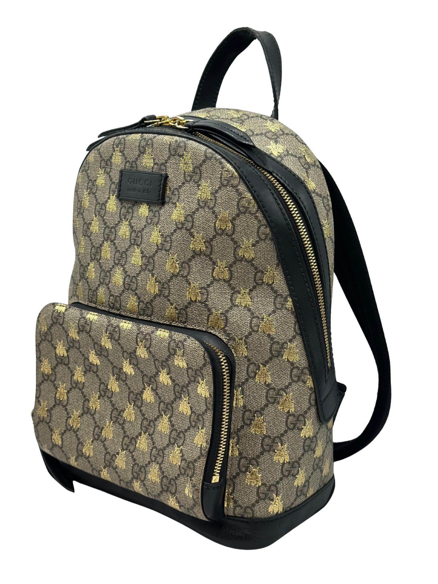 Mochila Pequeña Gucci GG Supreme Gold Bees