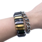 Pulsera Armani Exchange de Cuero Silver and Gold