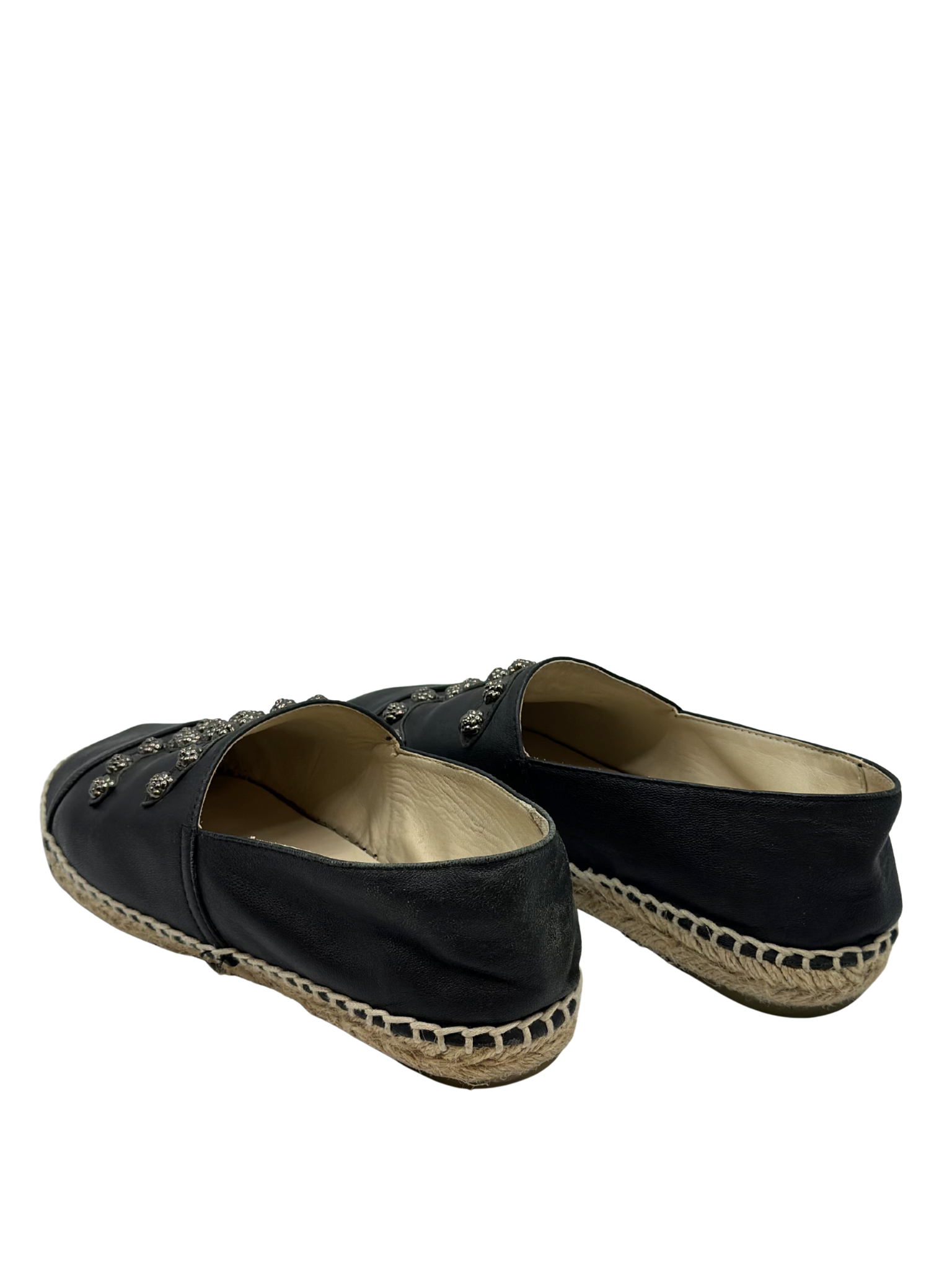 Alpargatas Negras Chanel Camellia (38)