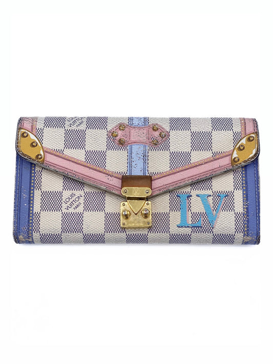 ⁠Billetera Louis Vuitton Sarah Damier Azur