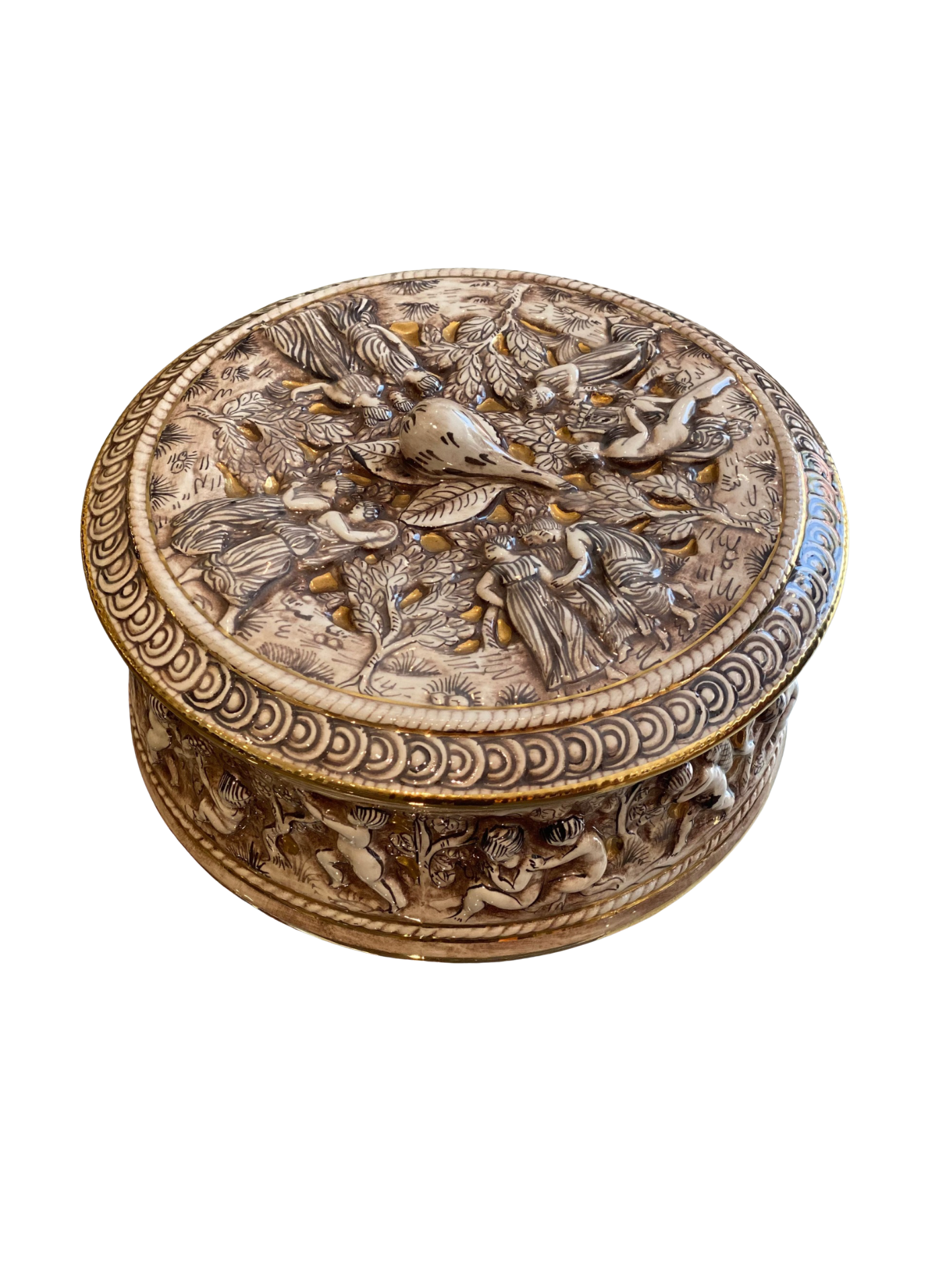 Cuenco de Porcelana Caramelero Capodimonte 26 cm.