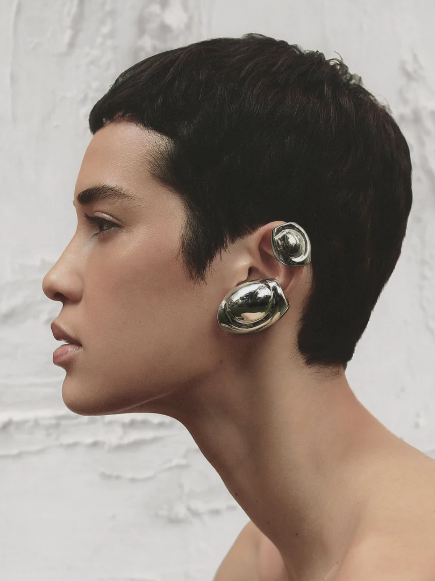 Earcuff Sordo Cubagua Bañado en Plata Large