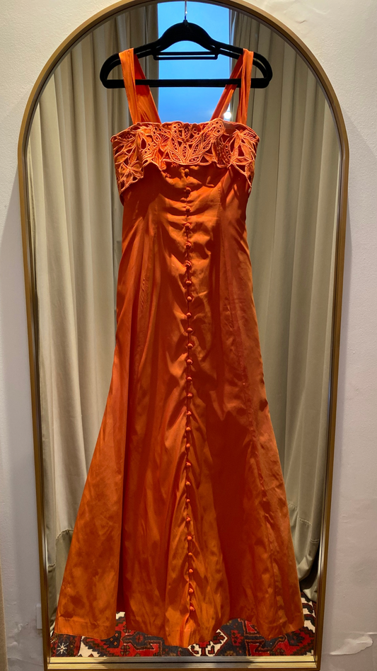 Vestido Largo Naranja La Paix (Talle P)
