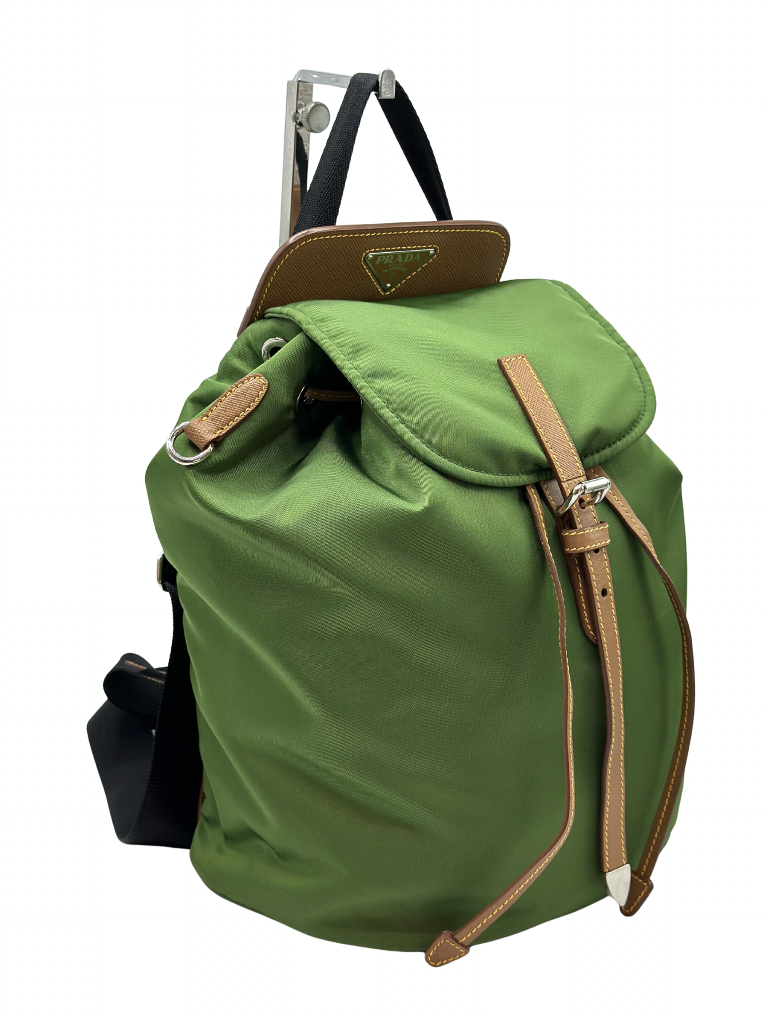 Mochila de Nylon Verde Prada