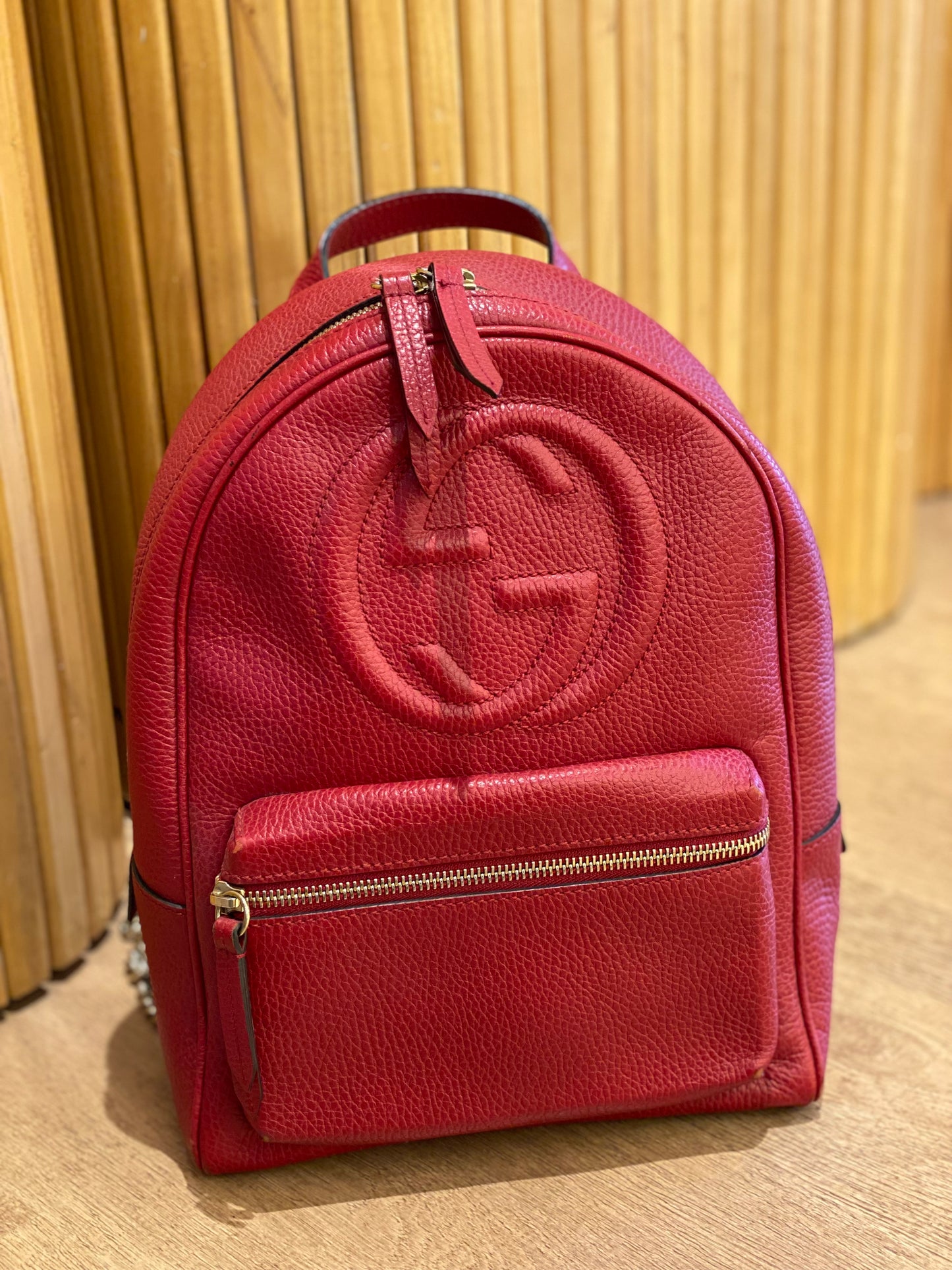 Mochila Gucci Soho Chain Backpack Red