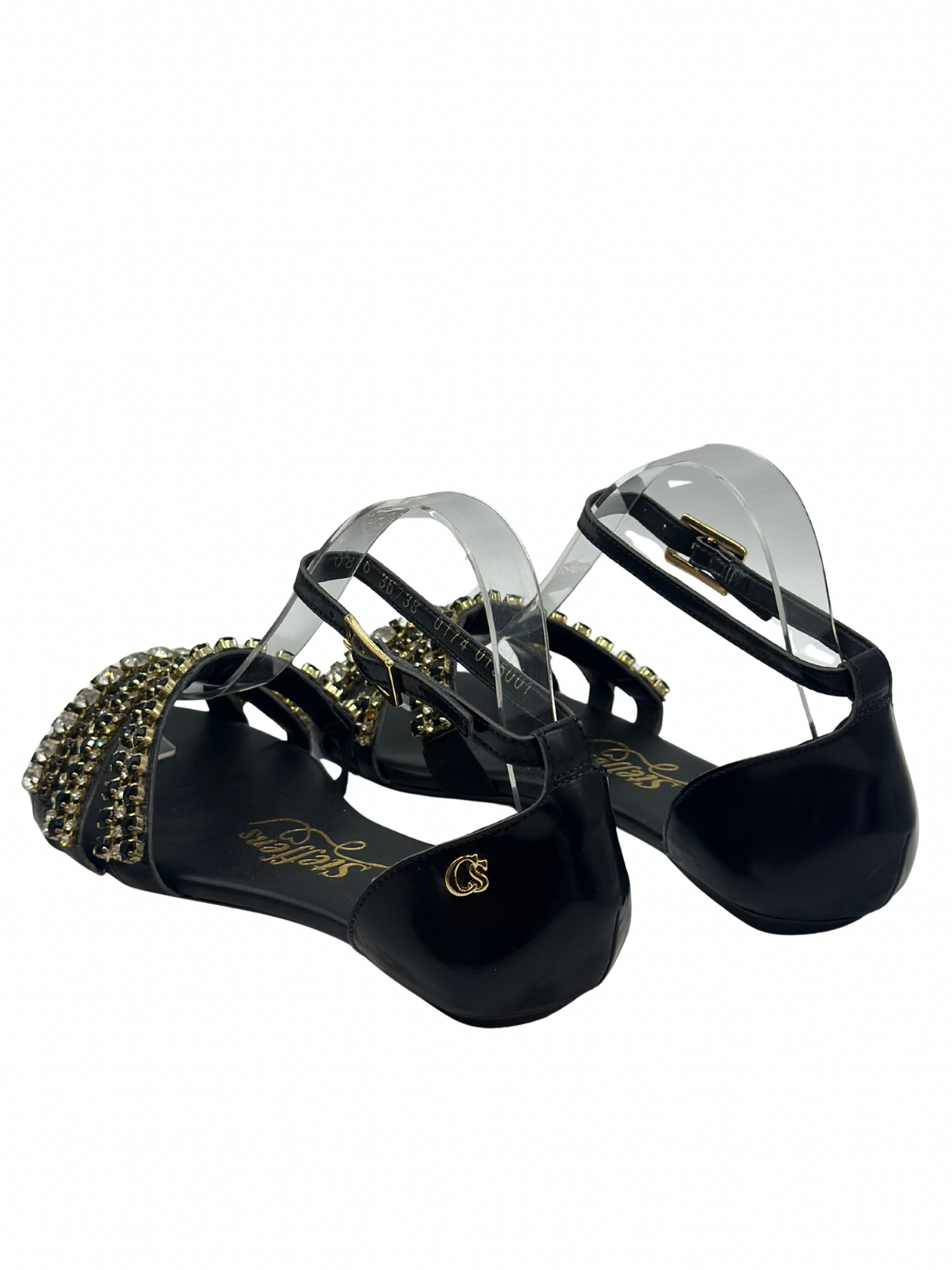 Sandalias Negras con Apliques Carmen Steffens (38)