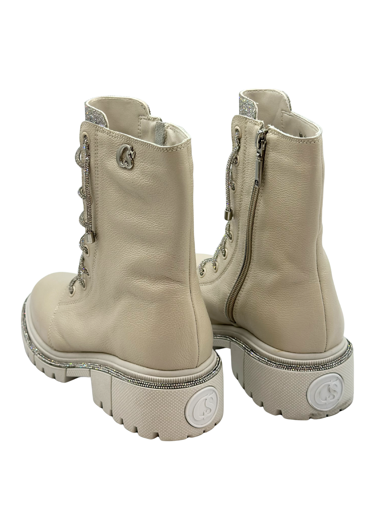 Botas Beige con Brillantes Carmen Steffens (36 BRA)