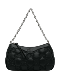 Bolso de Hombro Gucci GG Matelassé Negro de Cuero