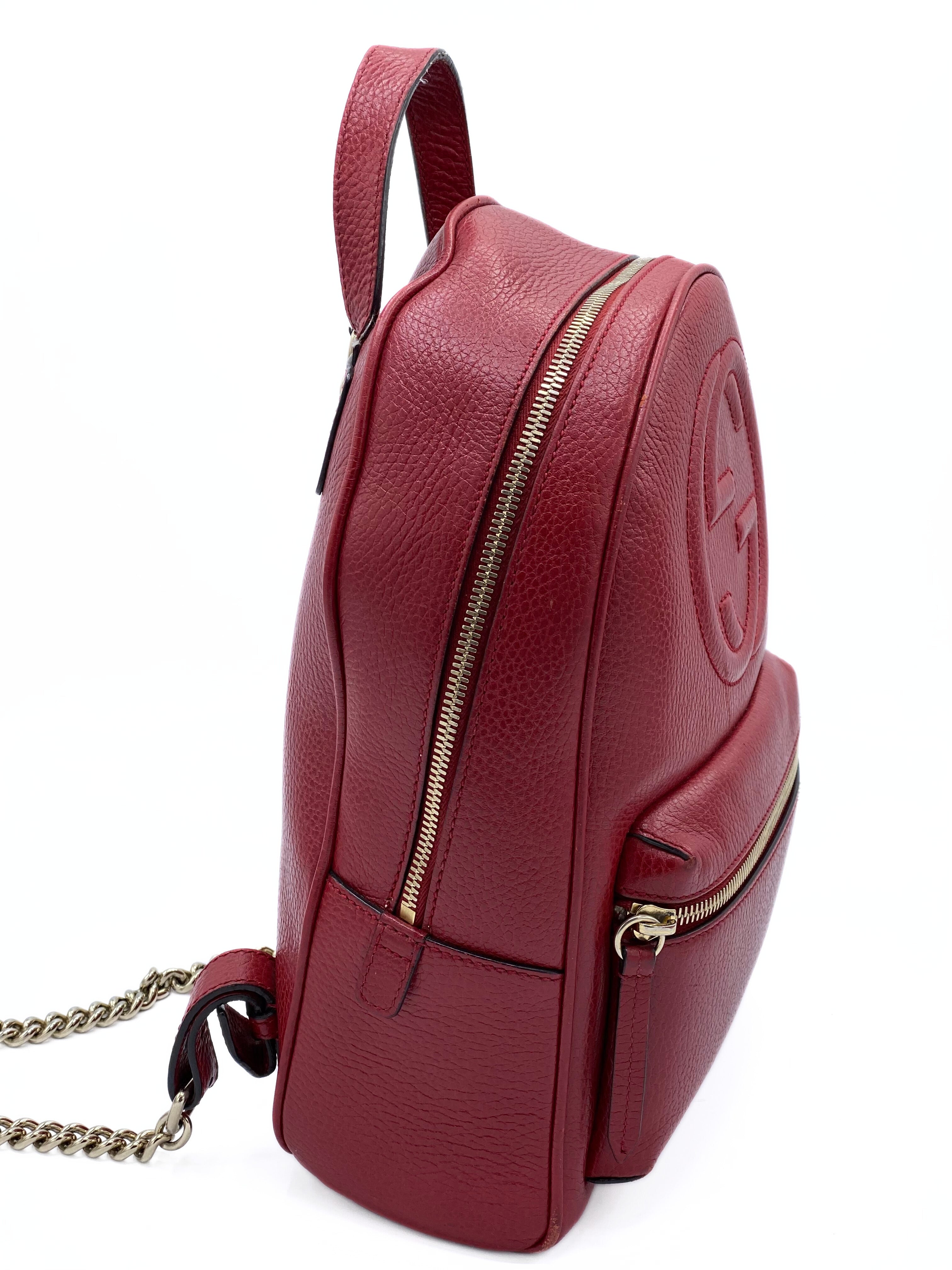 Mochila Gucci Soho Chain Backpack Red