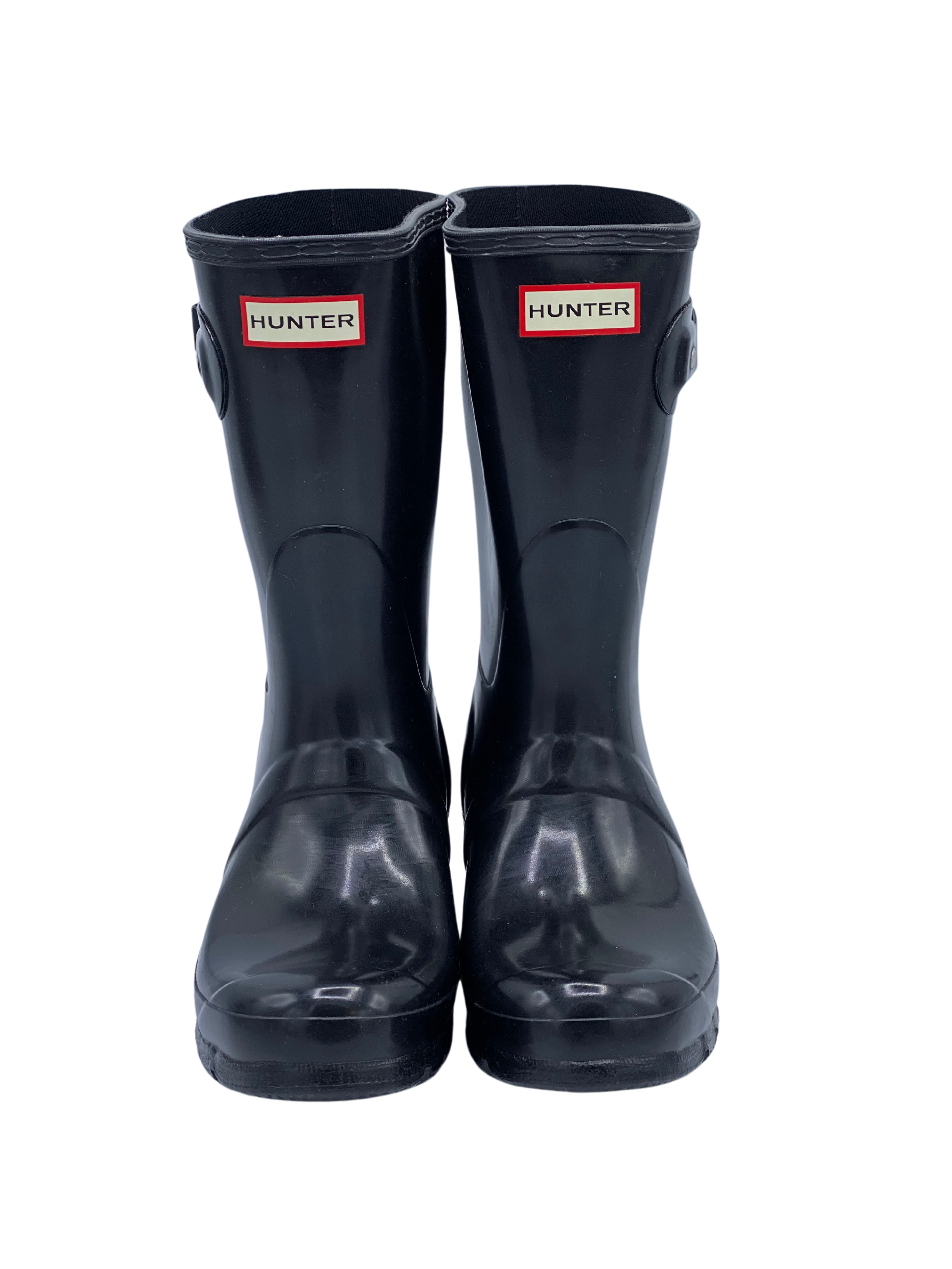 Bota de Lluvia Hunter Midi Glossy Black (8 US)