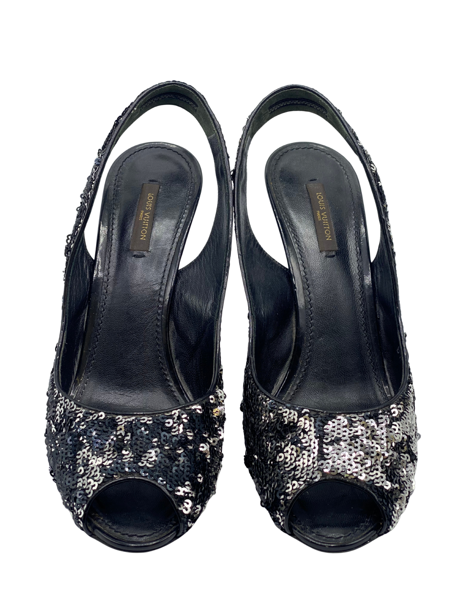 Pumps Peep-Toe Louis Vuitton con Lentejuelas (39)