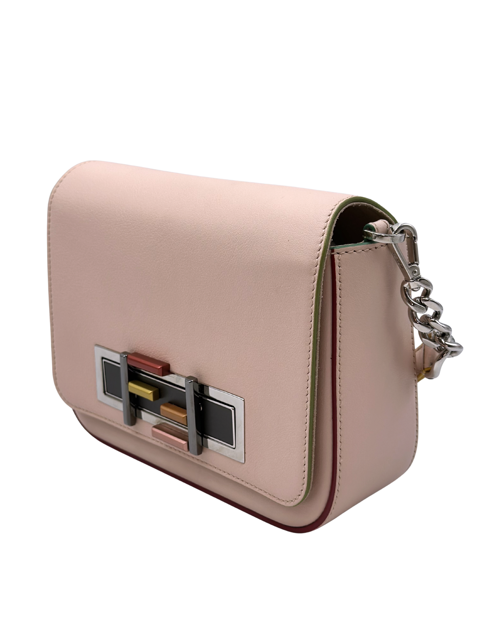 Bolso de Cuero Rosado Fendi 3Baguette