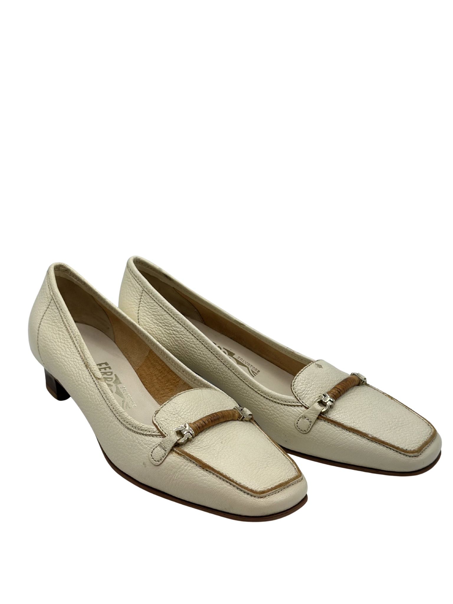 Mocasines de Tacón Salvatore Ferragamo Marfil (8)