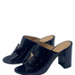 Mules Salvatore Ferragamo de Charol Negro con Lazo Gancini (36.5)